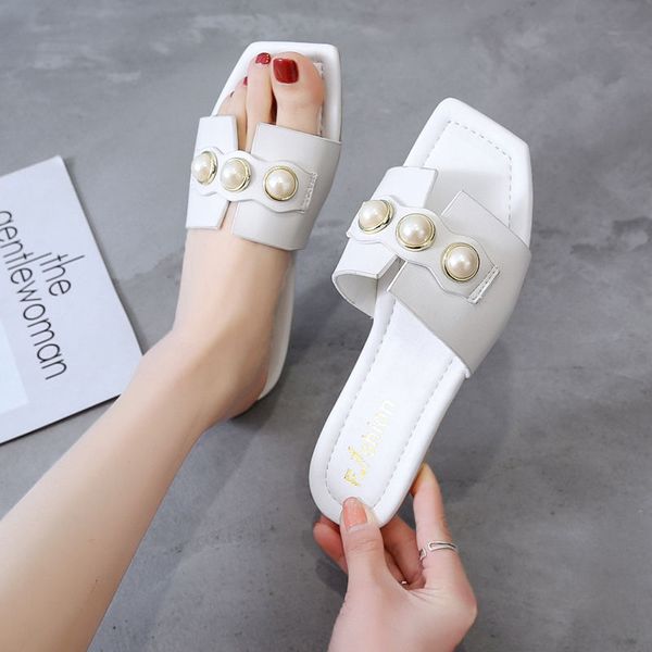 extra size 43 female white slippers with pearl women square toe slides ladies outdoor trendy slippers for girl, Black
extra size 43 female white slippers with pearl women square toe slides ladies outdoor trendy slippers for girl, Black