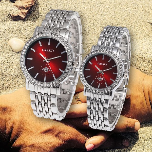 светоотражающий циферблат горный хрусталь пара часы из нержавеющей стали мужчина дамы роскошные кварцевые наручные часы любители смотреть mo, Slivery;brown 
светоотражающий циферблат горный хрусталь пара часы из нержавеющей стали мужчина дамы роскошные кварцевые наручные часы любители смотреть mo, Slivery;brown