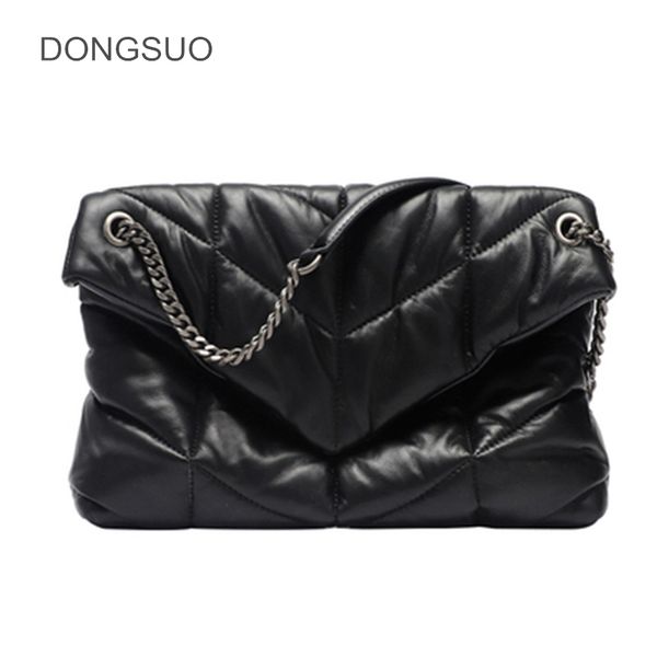 women chains flap bag genuine cowskin leather quilted puff messenger bag black big pillow crossbody 2020 new
women chains flap bag genuine cowskin leather quilted puff messenger bag black big pillow crossbody 2020 new