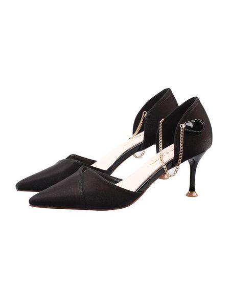 high heel women 2020 spring new pointed shallow mouth metal chain buckle single shoes korean wild hollow sandals tide, Black
high heel women 2020 spring new pointed shallow mouth metal chain buckle single shoes korean wild hollow sandals tide, Black