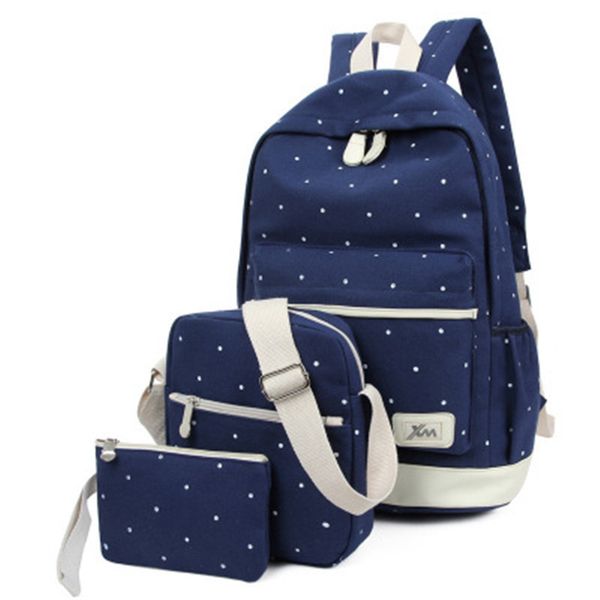 3pcs/set dot backpack canvas school book bags for girls backpacks mochila gift notbook rucksacks backbag
3pcs/set dot backpack canvas school book bags for girls backpacks mochila gift notbook rucksacks backbag
