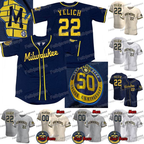 22 christian yelich 2020 new 50th josh hader travis shaw orlando arcia lorenzo cain eric thames keston hiura ben gamel baseball jerseys, Blue;black
22 christian yelich 2020 new 50th josh hader travis shaw orlando arcia lorenzo cain eric thames keston hiura ben gamel baseball jerseys, Blue;black