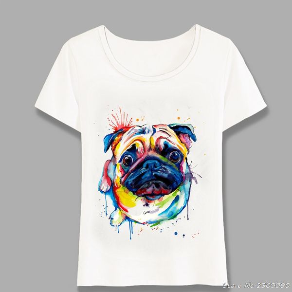new hipster cute pug colorful printing t-shirt women funny dog design humor girl tee summer women's short sleeve harajuku, White
new hipster cute pug colorful printing t-shirt women funny dog design humor girl tee summer women's short sleeve harajuku, White