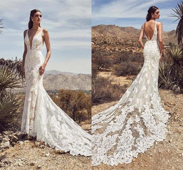 boho beach country wedding dresses 2020 mermaid pluging v neck lace bridal gown backless court train robes de mariee, White
boho beach country wedding dresses 2020 mermaid pluging v neck lace bridal gown backless court train robes de mariee, White