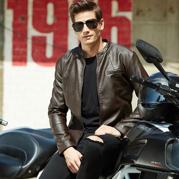 2019 spring and summer men's slim jacket youth pu leather men's jacket spring and autumn thin section motorcycle, Black;brown
2019 spring and summer men's slim jacket youth pu leather men's jacket spring and autumn thin section motorcycle, Black;brown