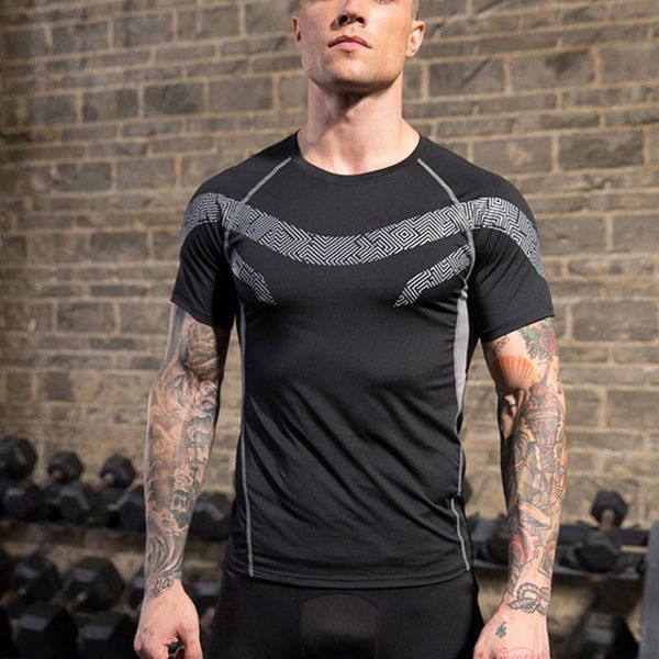 new arrival men sportswear fitness training high-elastic quick-drying t-shirt breathable, White;black 
new arrival men sportswear fitness training high-elastic quick-drying t-shirt breathable, White;black
