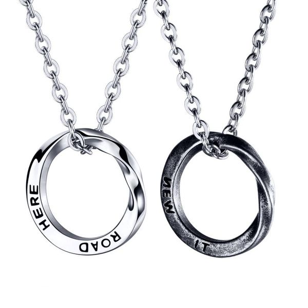 new trendy lover's twist mobius circle pendant necklace for men women inspirational stainless steel trendy jewelry gifts, Silver
new trendy lover's twist mobius circle pendant necklace for men women inspirational stainless steel trendy jewelry gifts, Silver