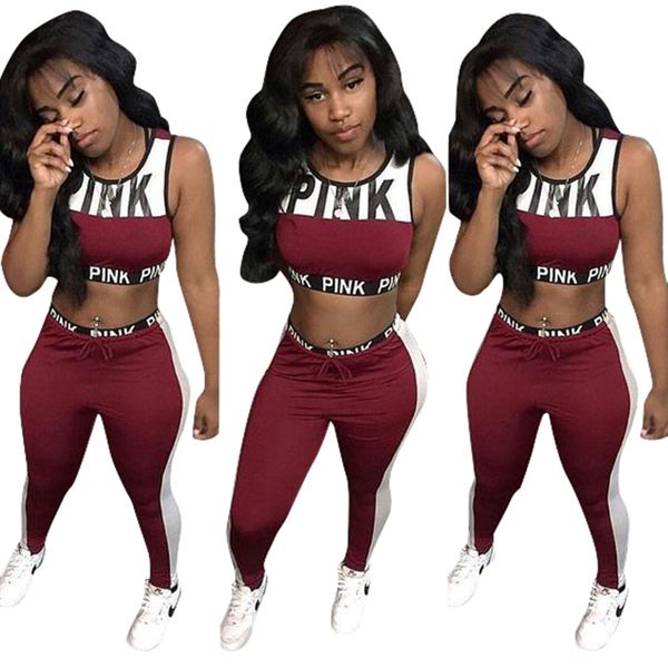 women pin letters tracksuit brand designer clothing sets vest with pants fashion outfit jogger set sportswears, White
women pin letters tracksuit brand designer clothing sets vest with pants fashion outfit jogger set sportswears, White