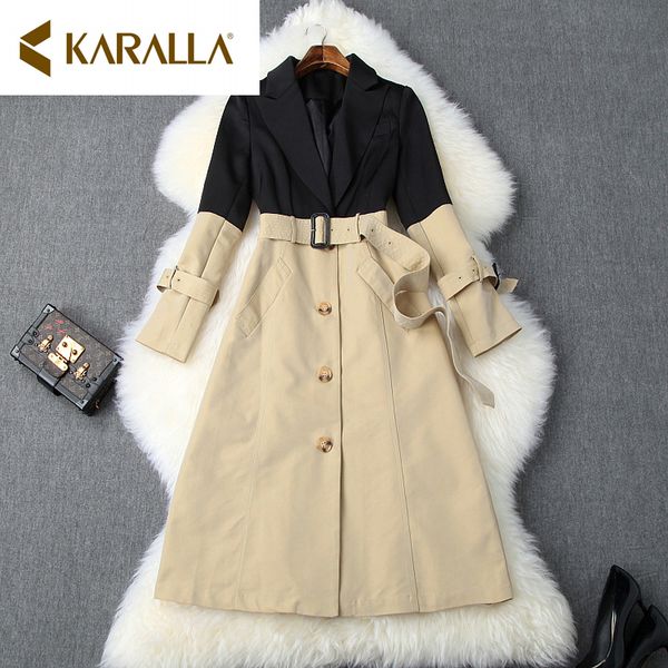 karalla 2019 autumn women single breasted adjustable waist turn-down collar dust coats female slim fashion temperament outerwear, Tan;black
karalla 2019 autumn women single breasted adjustable waist turn-down collar dust coats female slim fashion temperament outerwear, Tan;black