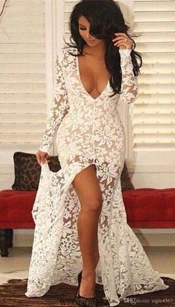 plunging neckline lace applique split mermaid evening dresses 2019 new long sleeves sheer evening gowns formal party dresses pageant gown, Black;red
plunging neckline lace applique split mermaid evening dresses 2019 new long sleeves sheer evening gowns formal party dresses pageant gown, Black;red