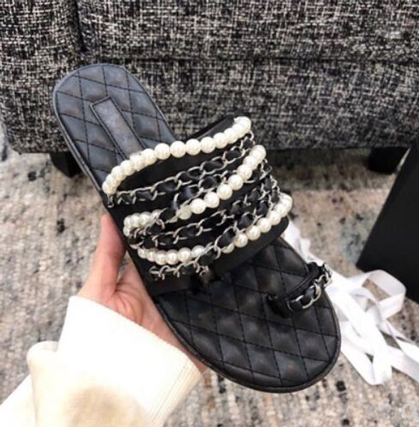 chains pearl beads mixed 2020 women slipper flip flop design summer slides shoes woman chaussures femm, Black
chains pearl beads mixed 2020 women slipper flip flop design summer slides shoes woman chaussures femm, Black