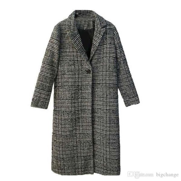 winter autumn women elegant office lady long plaid coat loose oversized warm wool blends overcoat casual trench coat, Black
winter autumn women elegant office lady long plaid coat loose oversized warm wool blends overcoat casual trench coat, Black