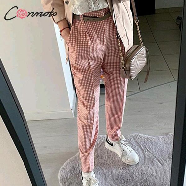 conmoto summer plaid casual high waist pants women vintage pencil high fashion trousers holiday ladies beach pants, Black;white
conmoto summer plaid casual high waist pants women vintage pencil high fashion trousers holiday ladies beach pants, Black;white