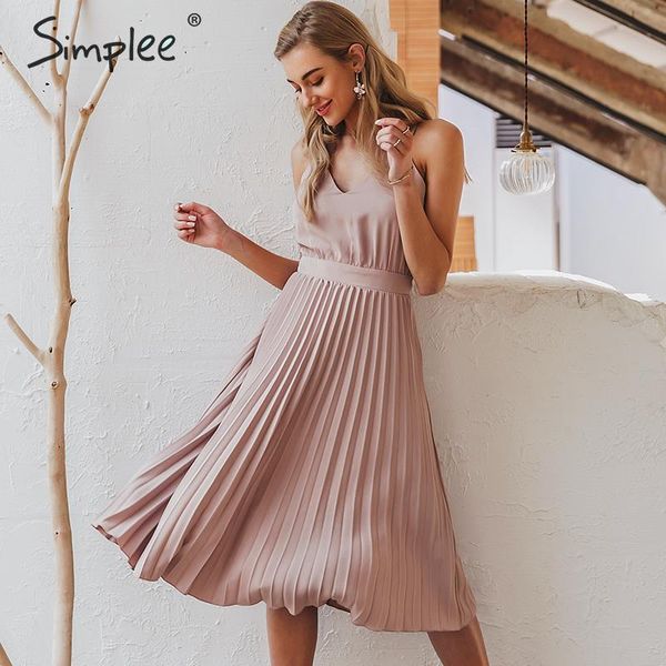 simplee v-neck women party dress elegant spaghetti strap female pleated office dress solid female pink midi summer dresses, Black;gray
simplee v-neck women party dress elegant spaghetti strap female pleated office dress solid female pink midi summer dresses, Black;gray
