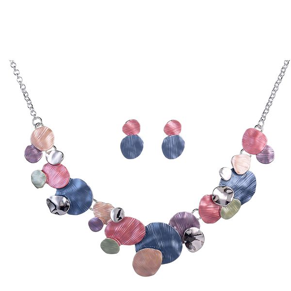 jewelry set of geometric drop dangle earrings necklaces set for women fashion jewelry sets charm blue chain pendant enamel jewelry sets, Silver
jewelry set of geometric drop dangle earrings necklaces set for women fashion jewelry sets charm blue chain pendant enamel jewelry sets, Silver