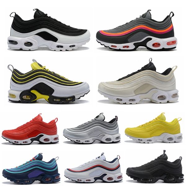 2020 new designer 97 plus tn mens women running shoes triple black white metallic gold red yellow 97s tn plus sports sneakers shoe
2020 new designer 97 plus tn mens women running shoes triple black white metallic gold red yellow 97s tn plus sports sneakers shoe