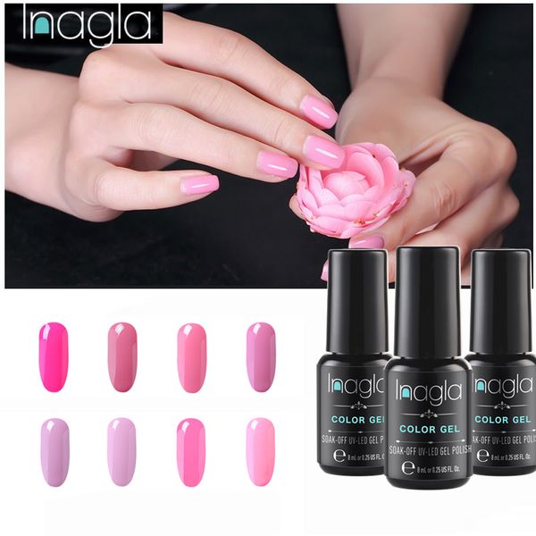 inagla pink color nail polish pure gel long lasting soak off enamel gel nail polish varnish led uv varnish, Red;pink 
inagla pink color nail polish pure gel long lasting soak off enamel gel nail polish varnish led uv varnish, Red;pink