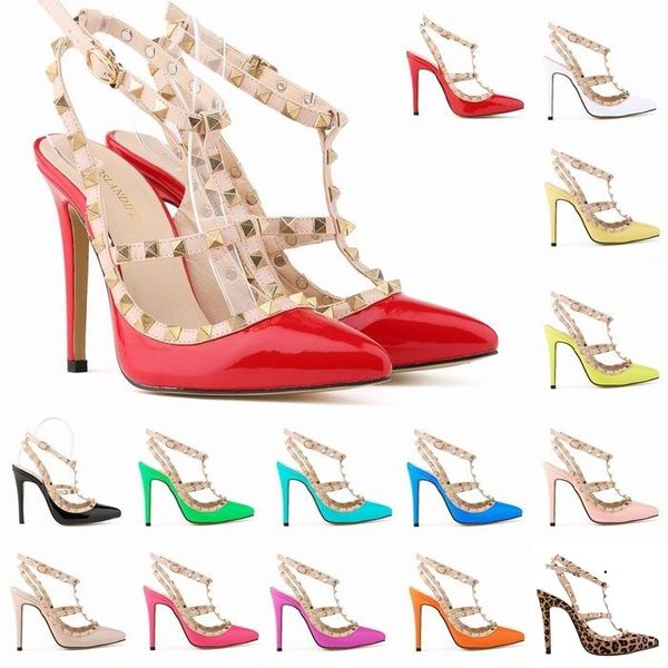 designer pointed toe 2-strap with studs high patent leather rivets sandals women studded strappy dress shoes pink grey valentine, Black
designer pointed toe 2-strap with studs high patent leather rivets sandals women studded strappy dress shoes pink grey valentine, Black