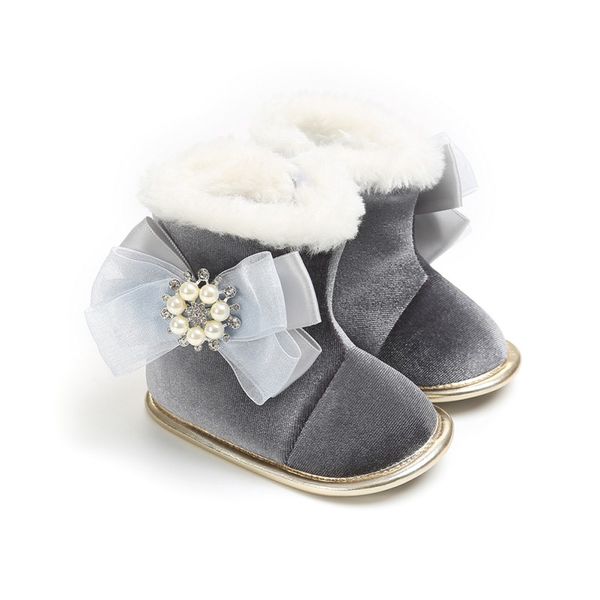 baby boots winter 2018 pearl bow plus velvet toddler boots baby girl, Black;grey 
baby boots winter 2018 pearl bow plus velvet toddler boots baby girl, Black;grey