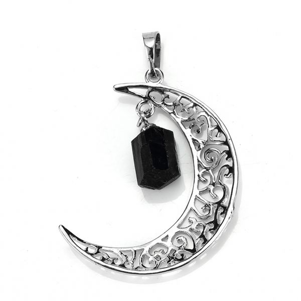 kraft-beads unique silver plated irregular shape natural black tourmaline crescent moon stone pendant charm jewelry
kraft-beads unique silver plated irregular shape natural black tourmaline crescent moon stone pendant charm jewelry