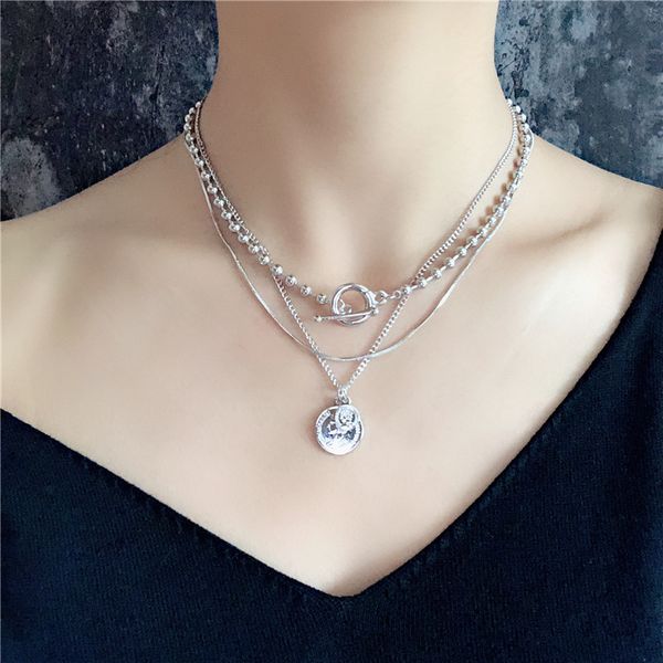 cool head portrait coin pendant necklace metal multi layer choker circle chain for women punk jewelry mujer colar gift, Silver
cool head portrait coin pendant necklace metal multi layer choker circle chain for women punk jewelry mujer colar gift, Silver