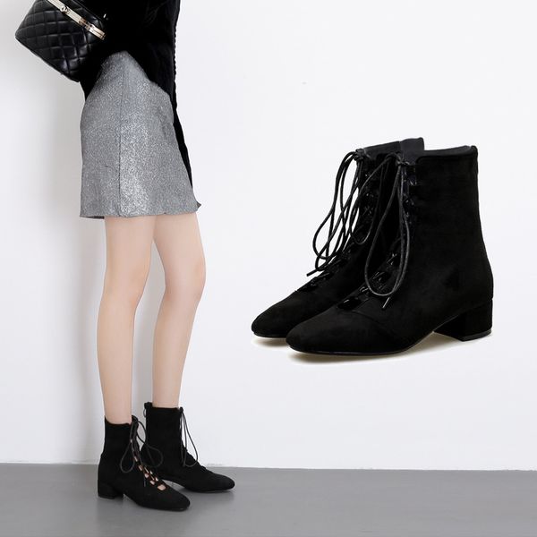 2019 women spring quality square toe boots female warm quality zipper elegant boots girls low square heels lace up black shoes
2019 women spring quality square toe boots female warm quality zipper elegant boots girls low square heels lace up black shoes