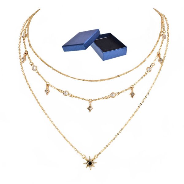 women's necklace metal charm sequins beautiful chain virgin mary pendant chain multi-layer star star light women's necklace three, Black
women's necklace metal charm sequins beautiful chain virgin mary pendant chain multi-layer star star light women's necklace three, Black