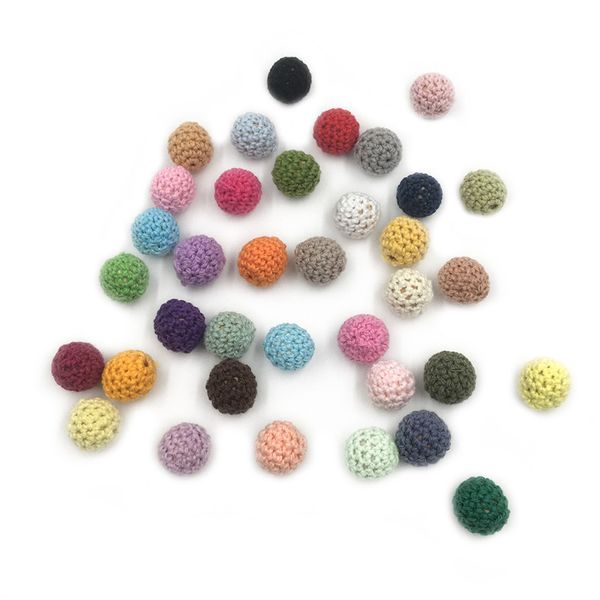 Diy Baby Teether Toys Accessories Kit 16mm Mixed Colour Crochet Beads Blending Creative Om For Baby Teething Necklace Decoration