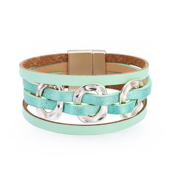 women cuff durable lightweight multi layer soft charm wrap bracelet geometric accessories punk artificial leather magnetic clasp, Golden;silver
women cuff durable lightweight multi layer soft charm wrap bracelet geometric accessories punk artificial leather magnetic clasp, Golden;silver