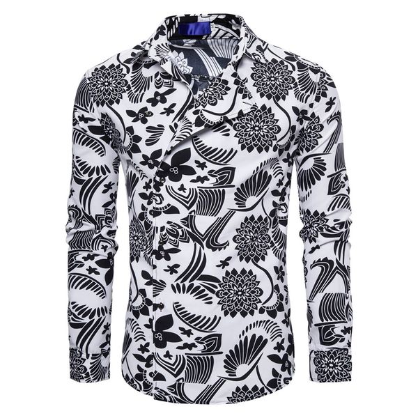 men chemise homme manche longue coton splicing printed business leisure retro long-sleeved shirt blouse#g3, White;black
men chemise homme manche longue coton splicing printed business leisure retro long-sleeved shirt blouse#g3, White;black