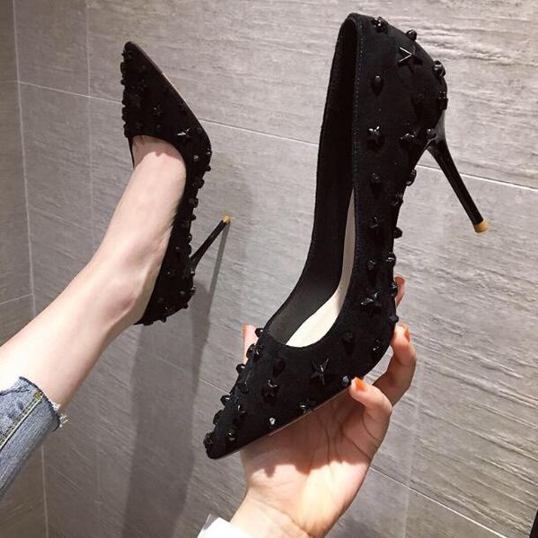 designer women suede pumps stars stiletto lady rivets stars shallow mouth pointed toe luxury eur lady office dress party shoes fashion shoes, Black
designer women suede pumps stars stiletto lady rivets stars shallow mouth pointed toe luxury eur lady office dress party shoes fashion shoes, Black
