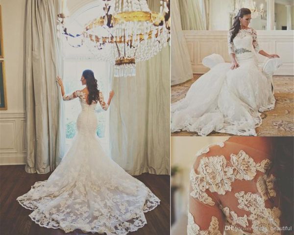 sheer длинные рукава кружево 2019 платья sexy милая русалка свадебное платье из органзы аппликация из бисера люкс, White 
sheer длинные рукава кружево 2019 платья sexy милая русалка свадебное платье из органзы аппликация из бисера люкс, White