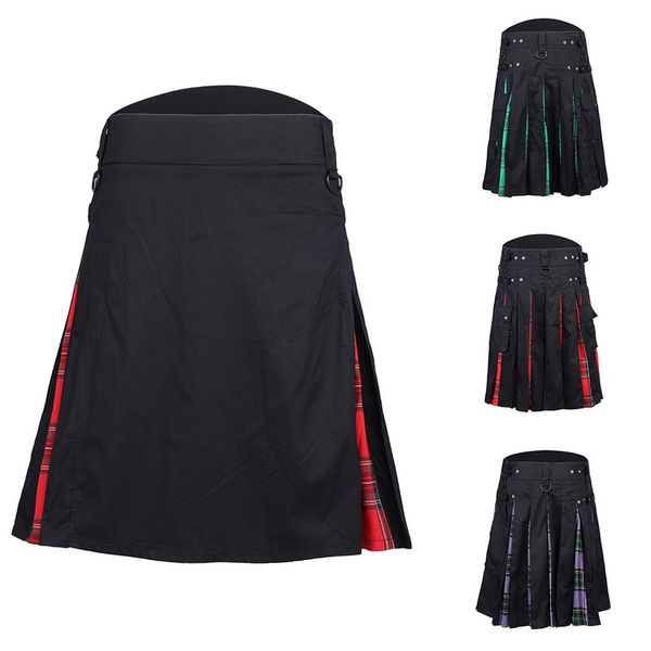 2020 men waist casual skirt pant solid plaid punk hip-hop avant garde men fashion scotland trousers scottish kilt, White;black
2020 men waist casual skirt pant solid plaid punk hip-hop avant garde men fashion scotland trousers scottish kilt, White;black