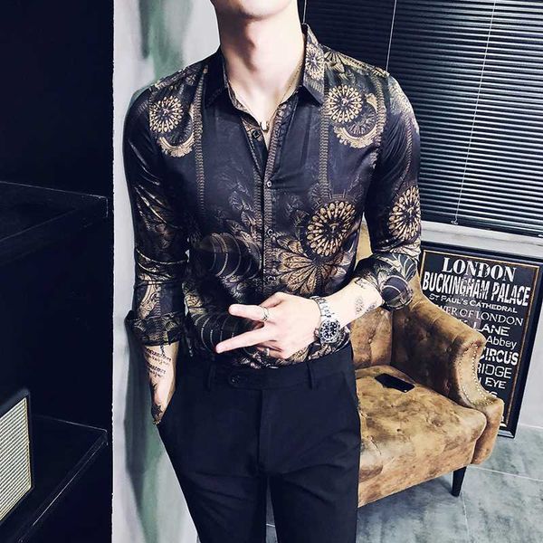 europe new print shirts social club spring luxury baroque long sleeve slim fit men designer shirt camisa masculina, White;black
europe new print shirts social club spring luxury baroque long sleeve slim fit men designer shirt camisa masculina, White;black