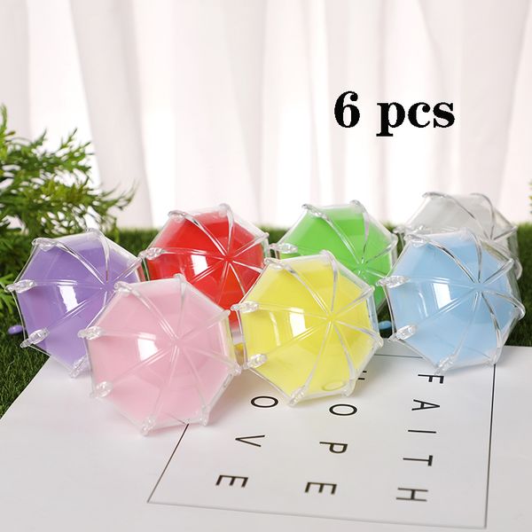 

2019 6pcs new creative transparent plastic candy box small umbrella shape wedding candy box with gift storage empty