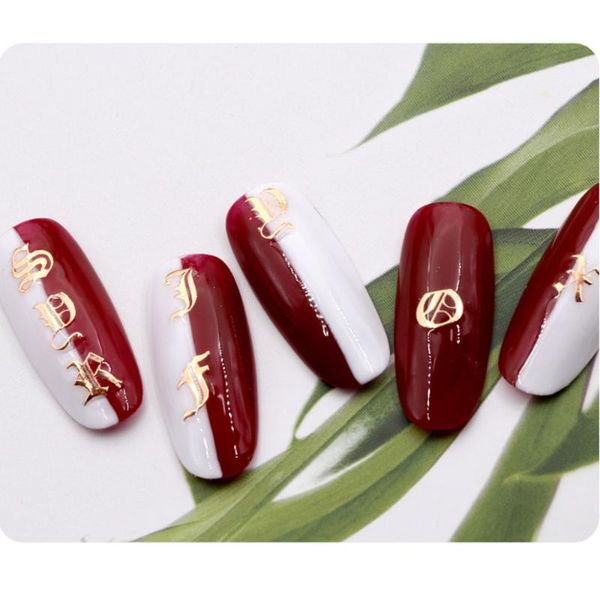 nail decoration stickers for nails rose gold letter punk english decal sticker art for manicure back glue, Red;gold
nail decoration stickers for nails rose gold letter punk english decal sticker art for manicure back glue, Red;gold