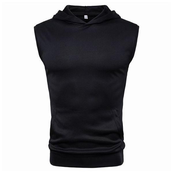 summer solid color shirt fashion comfortable hooded men's sports sleeveless t-shirt skin friendly, Black;blue
summer solid color shirt fashion comfortable hooded men's sports sleeveless t-shirt skin friendly, Black;blue