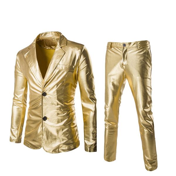 brand men coated gold suit set 2 pcs jackets + pants men blazers sets dress blazer set wedding party show shiny clothes, White;black
brand men coated gold suit set 2 pcs jackets + pants men blazers sets dress blazer set wedding party show shiny clothes, White;black