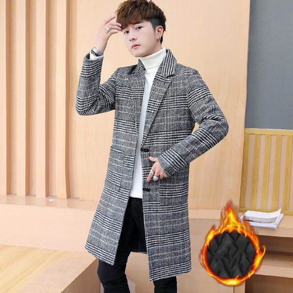 british winter medium lenght mens plaid woolen trench coats long sleeve slim fit single breasted lapel male overcoats plus size, Tan;black
british winter medium lenght mens plaid woolen trench coats long sleeve slim fit single breasted lapel male overcoats plus size, Tan;black
