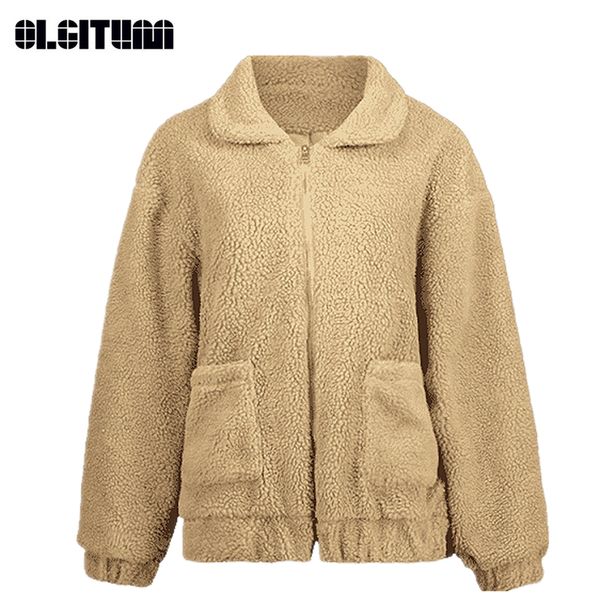 new 2018 winter and autumn lamb hair long-sleeved zipper plush jacket female pocket korean loose thick warm coat, Black;brown
new 2018 winter and autumn lamb hair long-sleeved zipper plush jacket female pocket korean loose thick warm coat, Black;brown