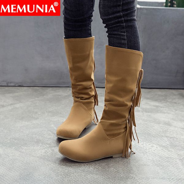 memunia big size 34-43 fashion autumn winter boots round toe flat with mid calf boots slip on tassels fashion ladies 2020, Black
memunia big size 34-43 fashion autumn winter boots round toe flat with mid calf boots slip on tassels fashion ladies 2020, Black