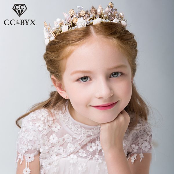 cc children tiaras and crowns birthday party jewelry hair accessories for bridesmaids girls beach pearl flower shape gifts su079, White;golden
cc children tiaras and crowns birthday party jewelry hair accessories for bridesmaids girls beach pearl flower shape gifts su079, White;golden