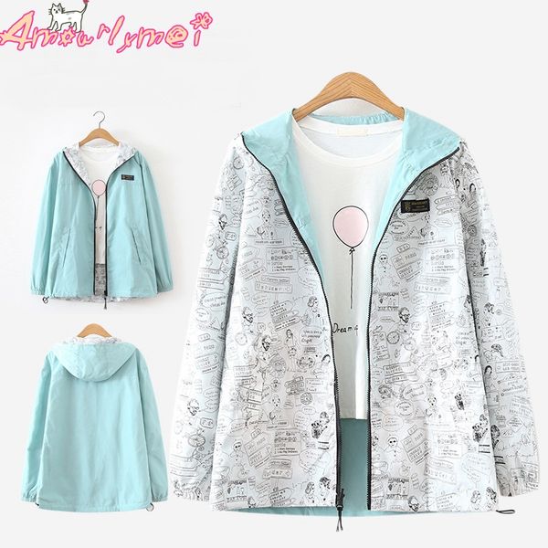 spring autumn women jacket coat plus size loose pocket zipper cartoon print hooded two side wear casual jacket female outerwear, Black;brown
spring autumn women jacket coat plus size loose pocket zipper cartoon print hooded two side wear casual jacket female outerwear, Black;brown