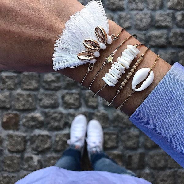 retro women bracelets shell beads stone stars tassels opening gold bracelet set female bangles wedding party jewelry gifts, Black
retro women bracelets shell beads stone stars tassels opening gold bracelet set female bangles wedding party jewelry gifts, Black