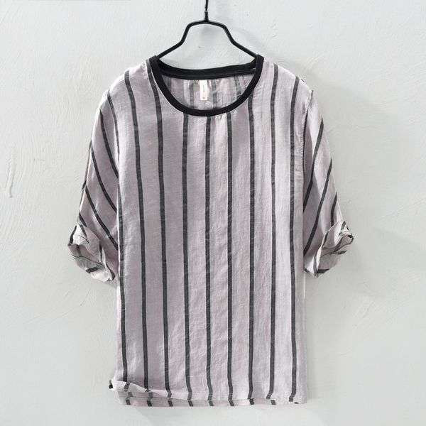 2020 summer new cotton linen t-shirt men o-neck white striped casual t shirt basic tees pullover short sleeve y2515, White;black
2020 summer new cotton linen t-shirt men o-neck white striped casual t shirt basic tees pullover short sleeve y2515, White;black