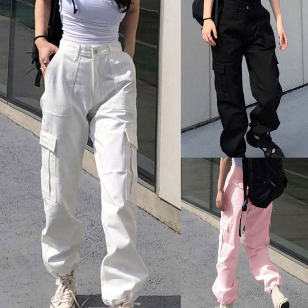2020 women spring summer solid cargo pockets loose streetwear fashion trousers pants big pockets cargo pants women high waist, Black;white
2020 women spring summer solid cargo pockets loose streetwear fashion trousers pants big pockets cargo pants women high waist, Black;white