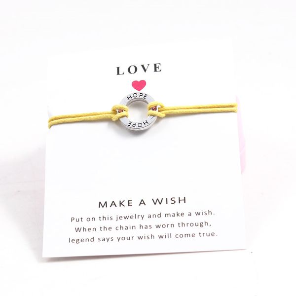fashion-hope bracelets handcraft wish card bracelets alloy charm friendship wax rope jewelry, dropshipping, Golden;silver
fashion-hope bracelets handcraft wish card bracelets alloy charm friendship wax rope jewelry, dropshipping, Golden;silver
