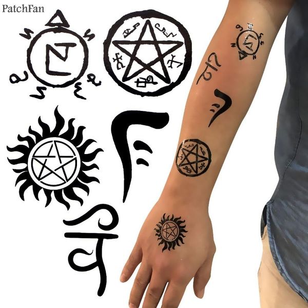2pcs/set patchfan supernatural temporary body art tattoo sticker for women men cosplay makeup shoulder arm dropshipping a1166
2pcs/set patchfan supernatural temporary body art tattoo sticker for women men cosplay makeup shoulder arm dropshipping a1166