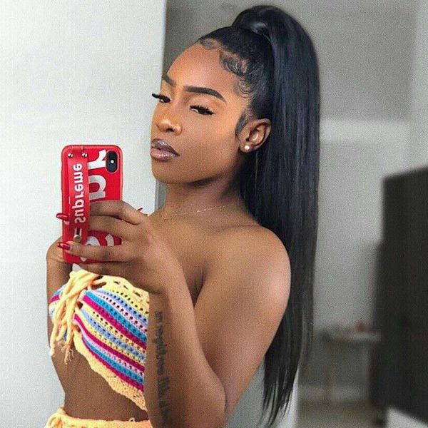 real new ponytail hair piece clip in human hair extension straight pony tail wrap around ponytail black 140g
real new ponytail hair piece clip in human hair extension straight pony tail wrap around ponytail black 140g