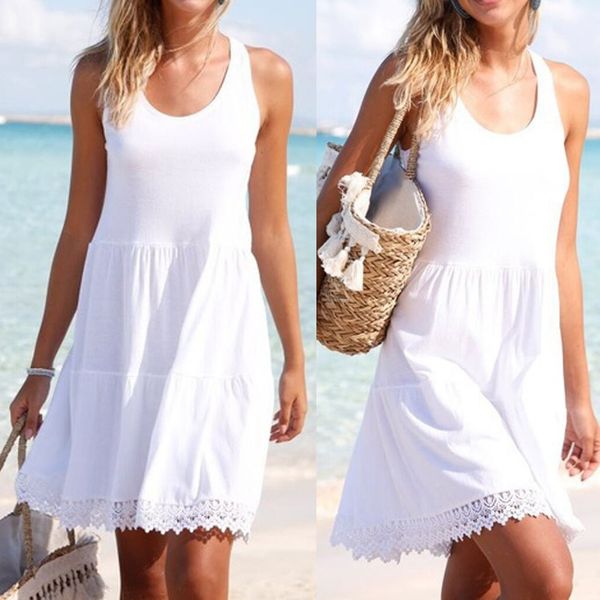 women's loose necked shoulder leaking lace casual beach dress vestidos white dress 2019 women party dresses, Black;gray
women's loose necked shoulder leaking lace casual beach dress vestidos white dress 2019 women party dresses, Black;gray